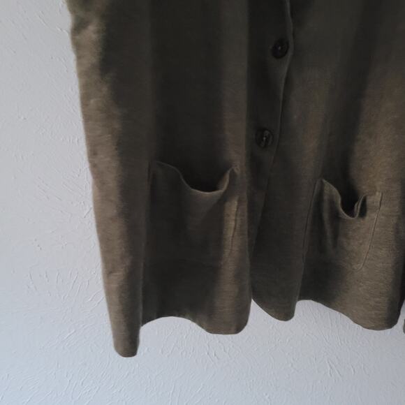 Contemporaine Exclusivite Simon Linen Lagen Looke green minimalist blazer - Picture 6 of 7